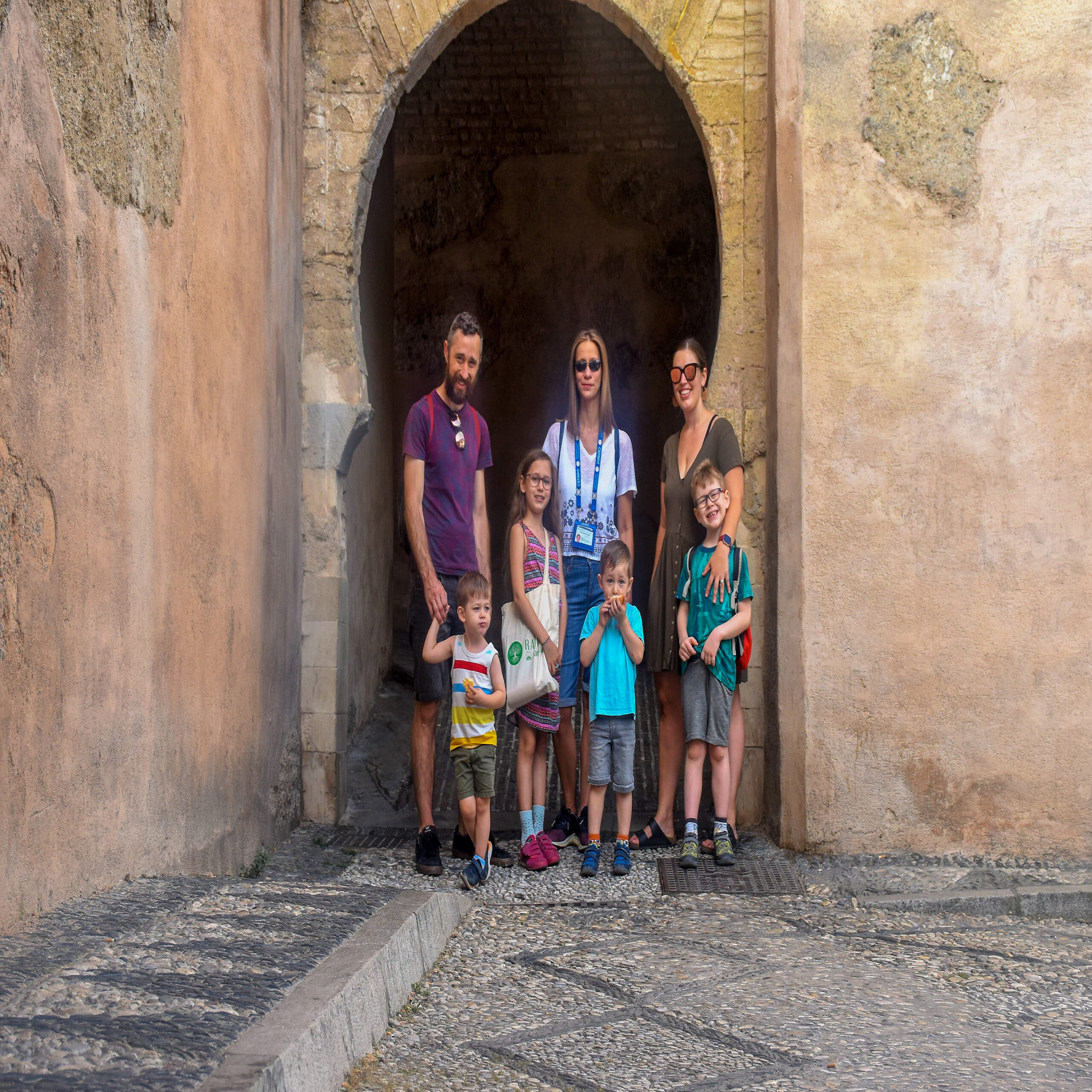 Jackie and her family, Granada with kids