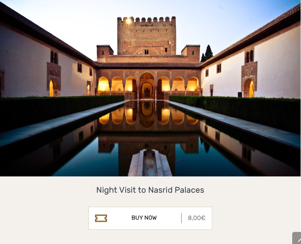 Night vist to Nasrid Palaces Night vist to Nasrid Palaces. Buy your Alhambra tickets in 5 easy steps